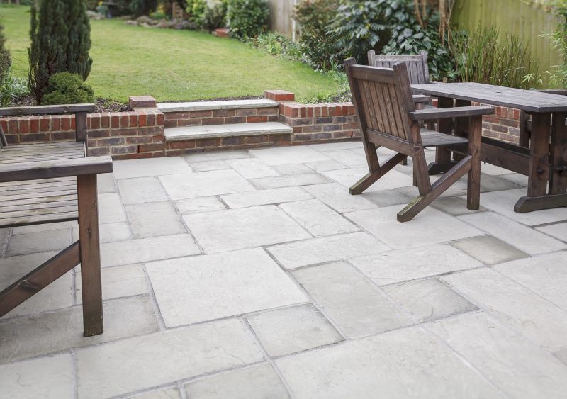 Patio with Masonry Borders
